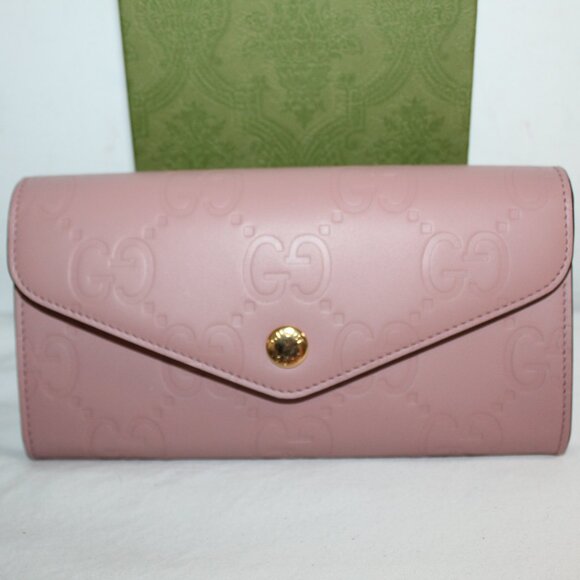 NWT GUCCI GG Jumbo Leather Embossed Continental Wallet Snap 772791 - Picture 2 of 9